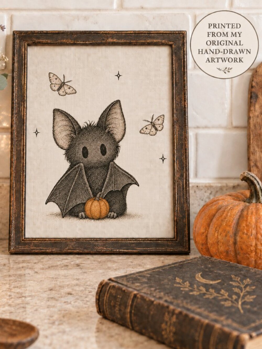 NEW Baby Bat Halloween 8x10 Physical Art Print – Little Haunts Collection